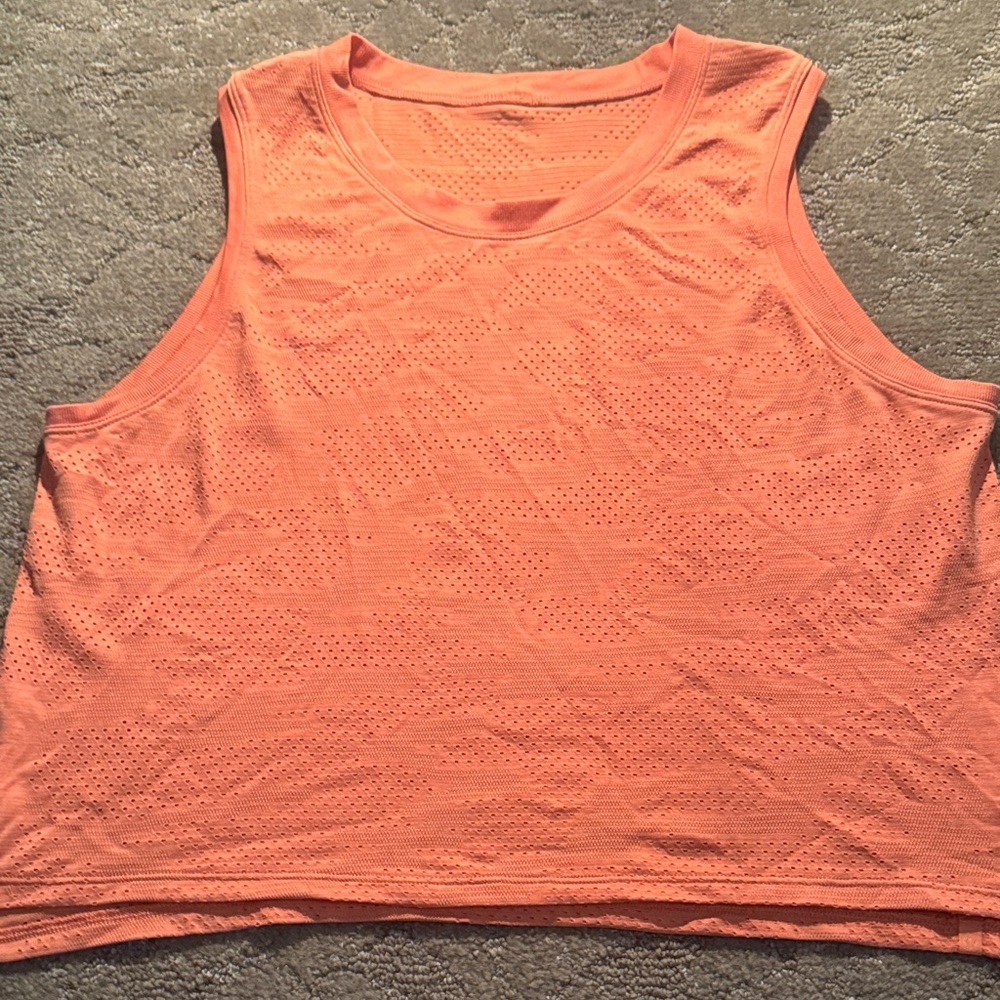 Lululemon athletic orange/coral mesh top